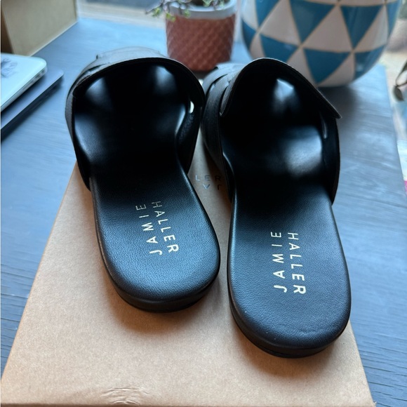 Jamie Haller Black Leather Slides - Picture 5 of 9